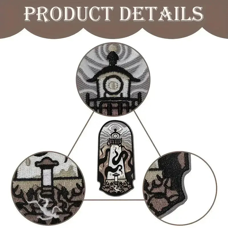 Luminous Lighthouse Embroidered Patch Iron On Nautical Badge for Clothes Bags Hats Jackets Caps
