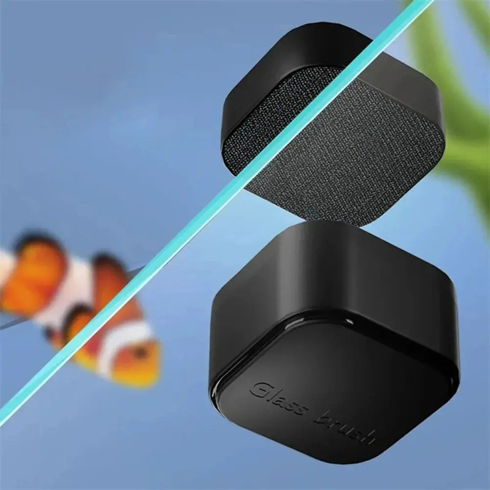 Magnetic Aquarium Glass Cleaner Brush For Algae Removal In Fish Tanks Mini Square Plastic Scraper