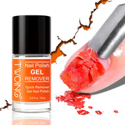 Nail gel polish remover bottle with bright orange label, 15 ml (0.51 oz)