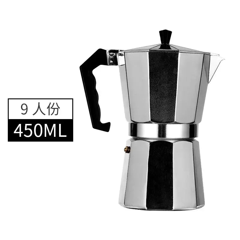 ItaliaBrew Moka Pot Portable Octagonal Stainless Steel Espresso Maker For Rich Italian Coffee