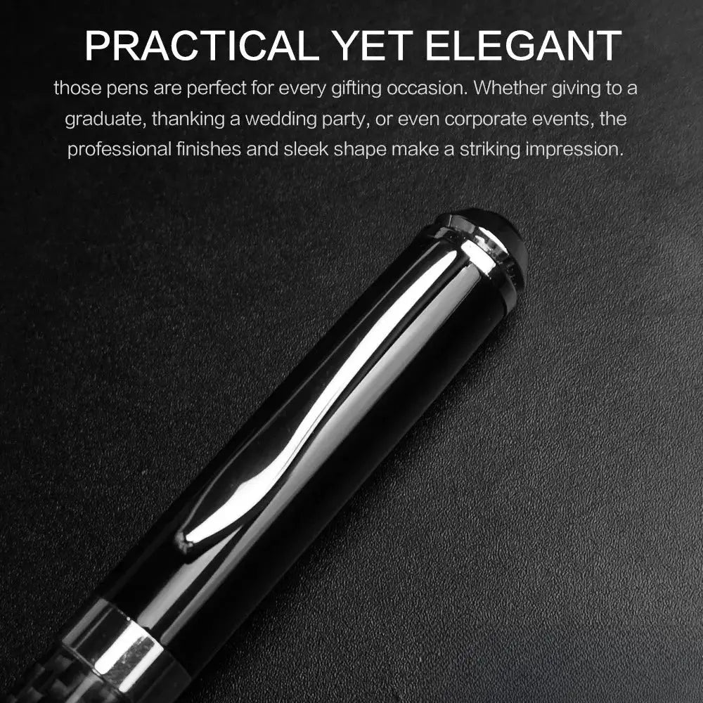 Carbon Fiber Signature Pen by Simples Market, premium metal gel ink, black 0.5mm micro point.