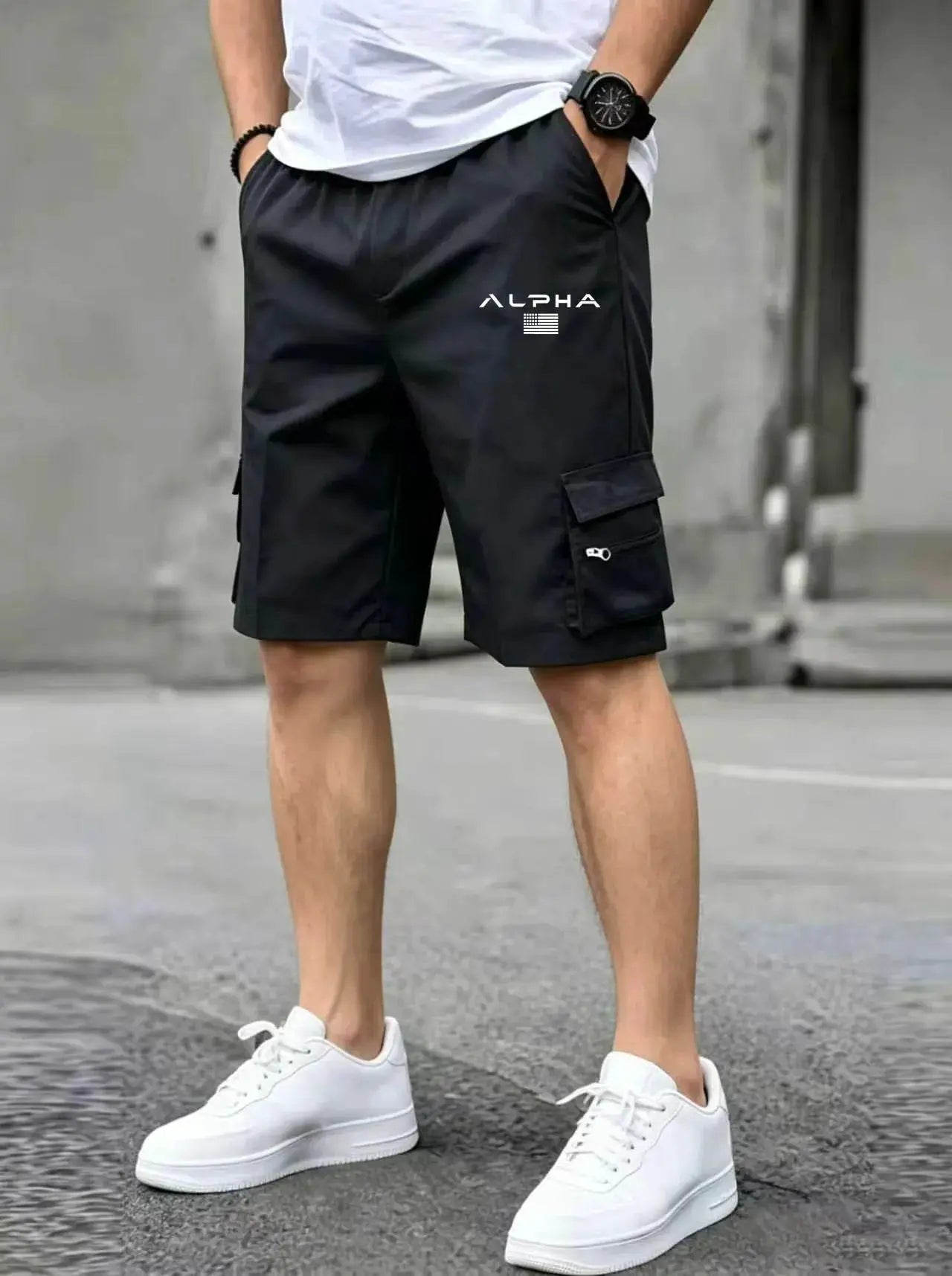 American Flag Printed Cargo Shorts Independence Day Eagle Shorts Summer Cargo Work Camping Multi-pocket Short Pants Streetwear