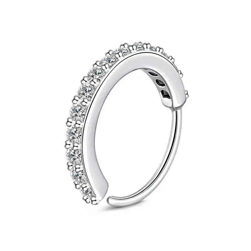 Cubic Zirconia Fake Nose Ring For Women Stainless Steel Round Cartilage Tragus Helix Ear Piercing Body Jewelry