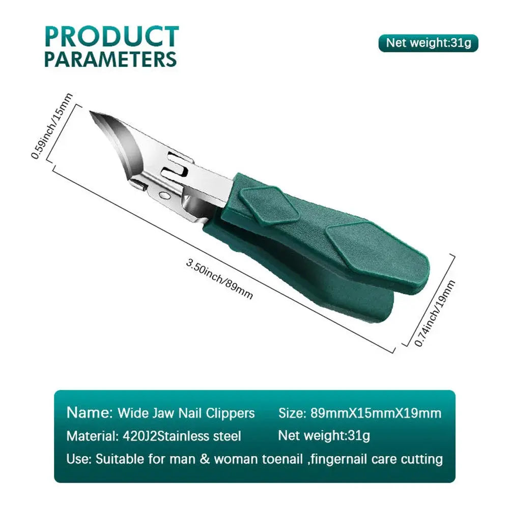 Original Large Opening Pointed Nose Nail Clippers With Beveled Edges Stainless Steel Nail Cutters For Household Pedicure