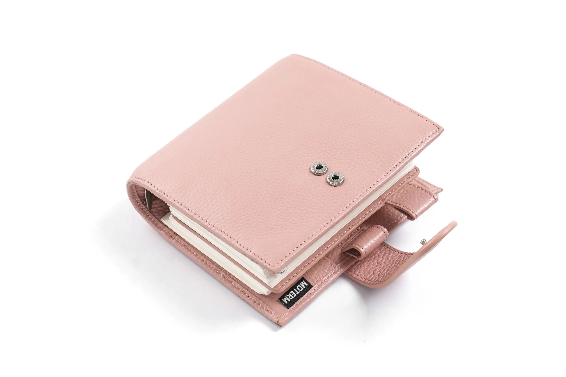 Simples Market Moterm Luxe 2.0 pink pebble-leather pocket planner with 30mm rings
