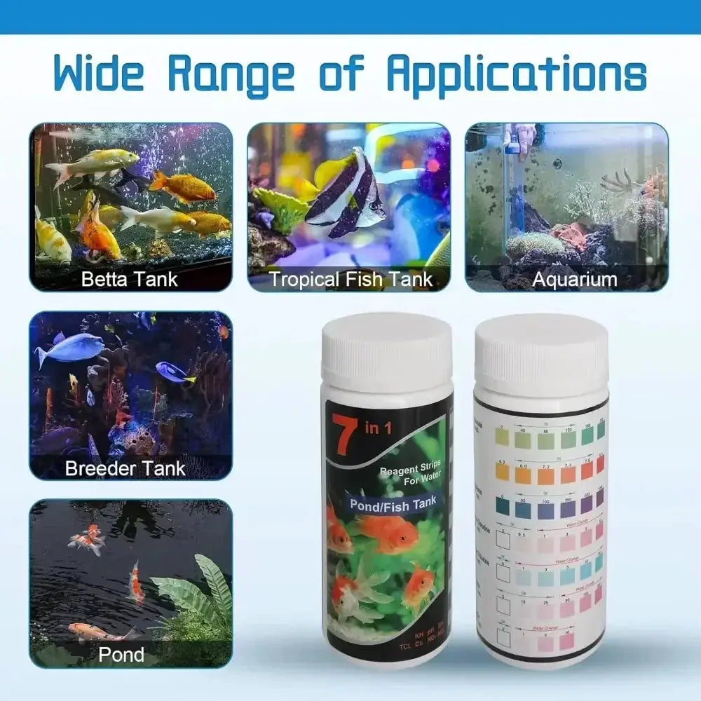 16 In 1 Aquarium Test Strips For Freshwater Aquariums Pools And Ponds pH Water Quality Kit For Fish Tanks