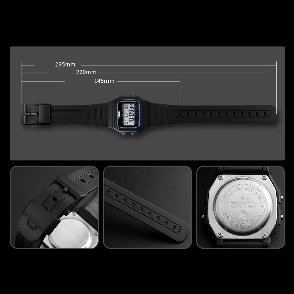SKMEI 1412 Digital Womens Wristwatch Waterproof With Date And Week Display For Everyday Wear