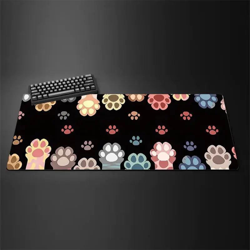 Kawaii Black Kitten Mouse Pad Large XXL Gaming Keyboard Mat for Home Office Bedroom Decor