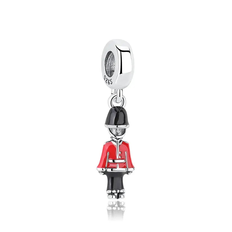 925 Sterling Silver Travel Theme Charms Beads London Bus Paris Suitcase Sam Panda Bracelets Necklaces Women DIY Jewelry