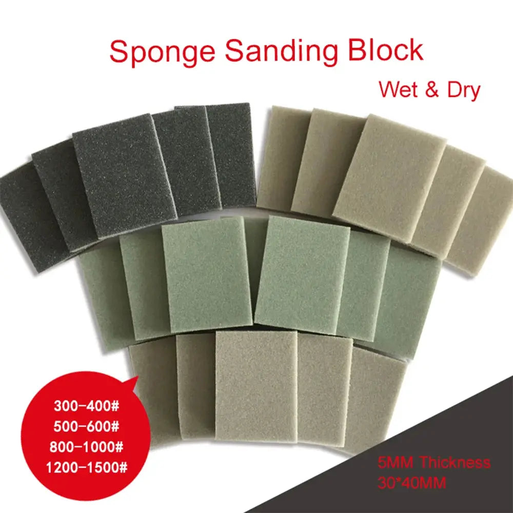 20 Pcs Sanding Sponge Sandpaper Set 30x40mm Assorted Grits 300 To 1500 For Metal Drywall Wood Car Polishing