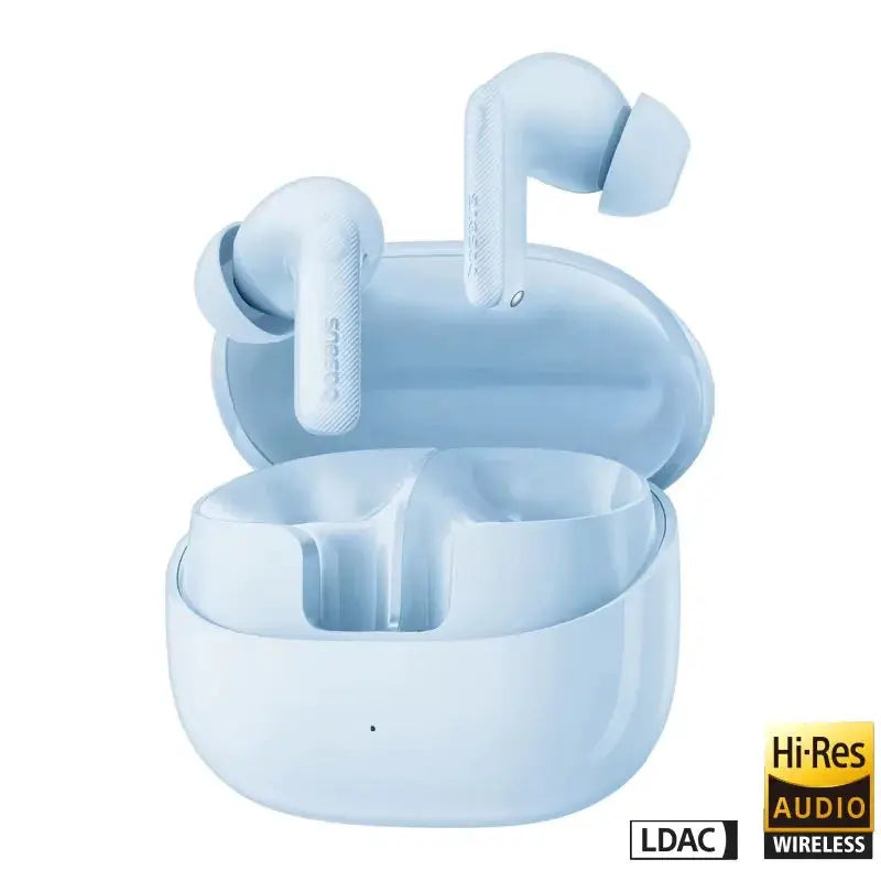 Baseus EP10 Pro ANC wireless earbuds in blue with charging case (2 earbuds); LDAC Hi-Res Audio