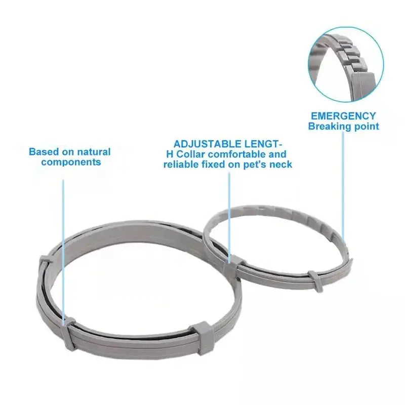 Calming pheromone collars for cats and dogs by Simples Market; two adjustable gray collars (38/70 cm).