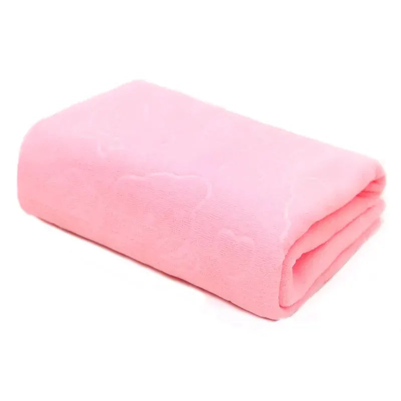 Pet towel pink, quick-drying soft microfiber with heart pattern for dogs and cats