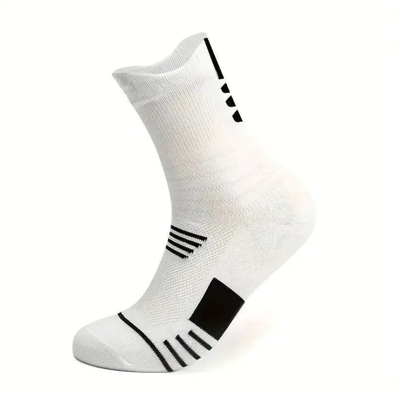 3 Pairs Men's Comfort Fit Cushion Performance Athletic Crew Socks For Outdoor Sports And Everyday Wear