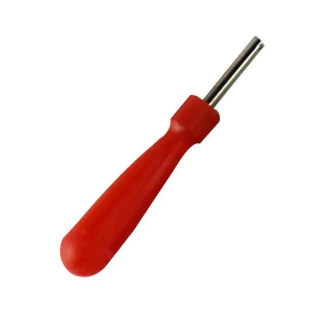 Simples Market copper tire valve core removal tool with red handle and zinc-plated shaft