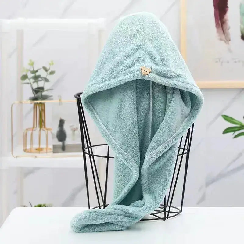 10Pcs Quick Dry Hair Towels Microfiber Absorbent Spa Sauna Bath Set With Buckle Design For Hair Care