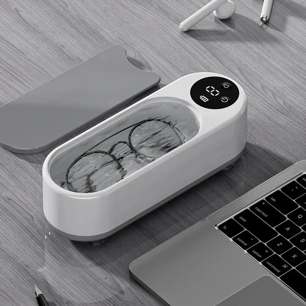 Ultrasonic Jewelry Cleaner Machine Multifunctional Portable USB Rechargeable Glasses Rings Necklaces Watches Retainers