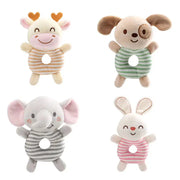 Newborn Baby Rattle Toys Plush Cartoon Animals Hand Ring Toy For Infants 0 To 24 Months Early Educational Toy