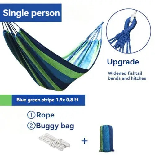 WestTune Outdoor Canvas Hammock Camping Swing With Tree Ropes Load Bearing Up To 200kg For Garden Patio Backyard