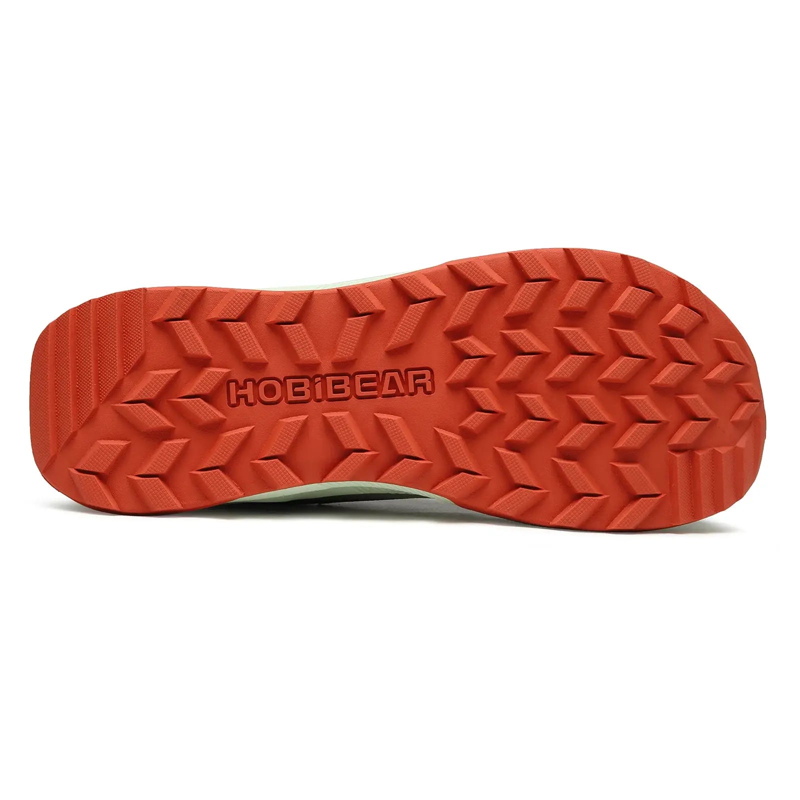 HOBIBEAR hiking shoes outsole, orange with rugged tread pattern