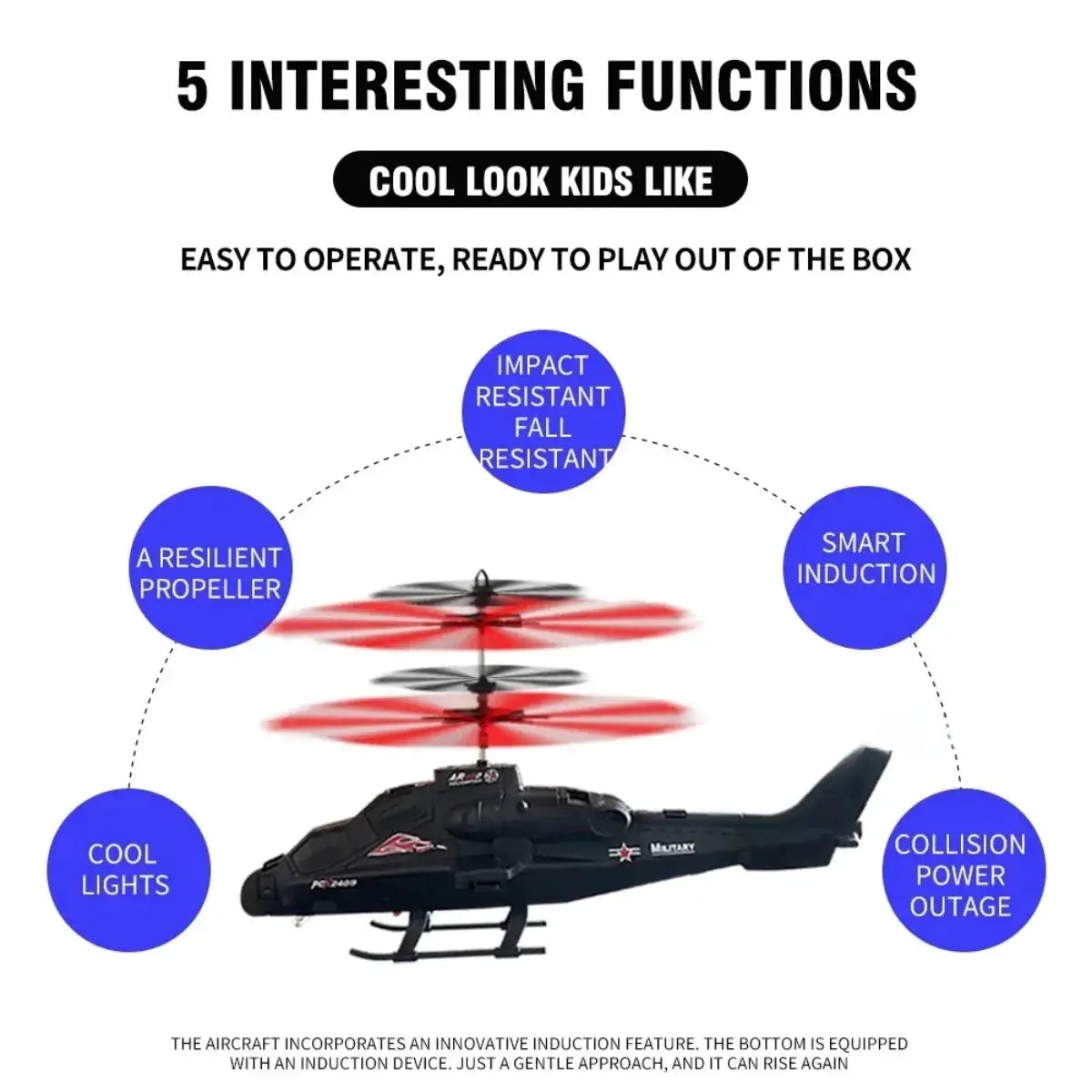 Magic Remote Control Helicopter Toy Hand Controlled 360 Degree Rotation Mini UFO Drone With LED Lights Birthday Gift