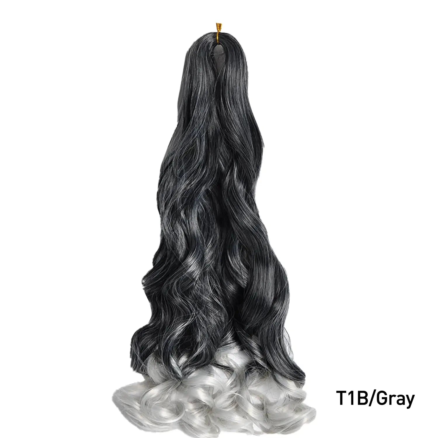 French Curls synthetic braiding hair, 24in loose wave spiral curls in T1B/Gray by Simples Market