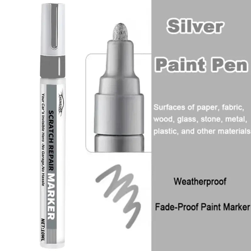 Car Scratch Repair Pen by Simples Market in silver; self-use paint touch-up marker for dashboards, doors and trim