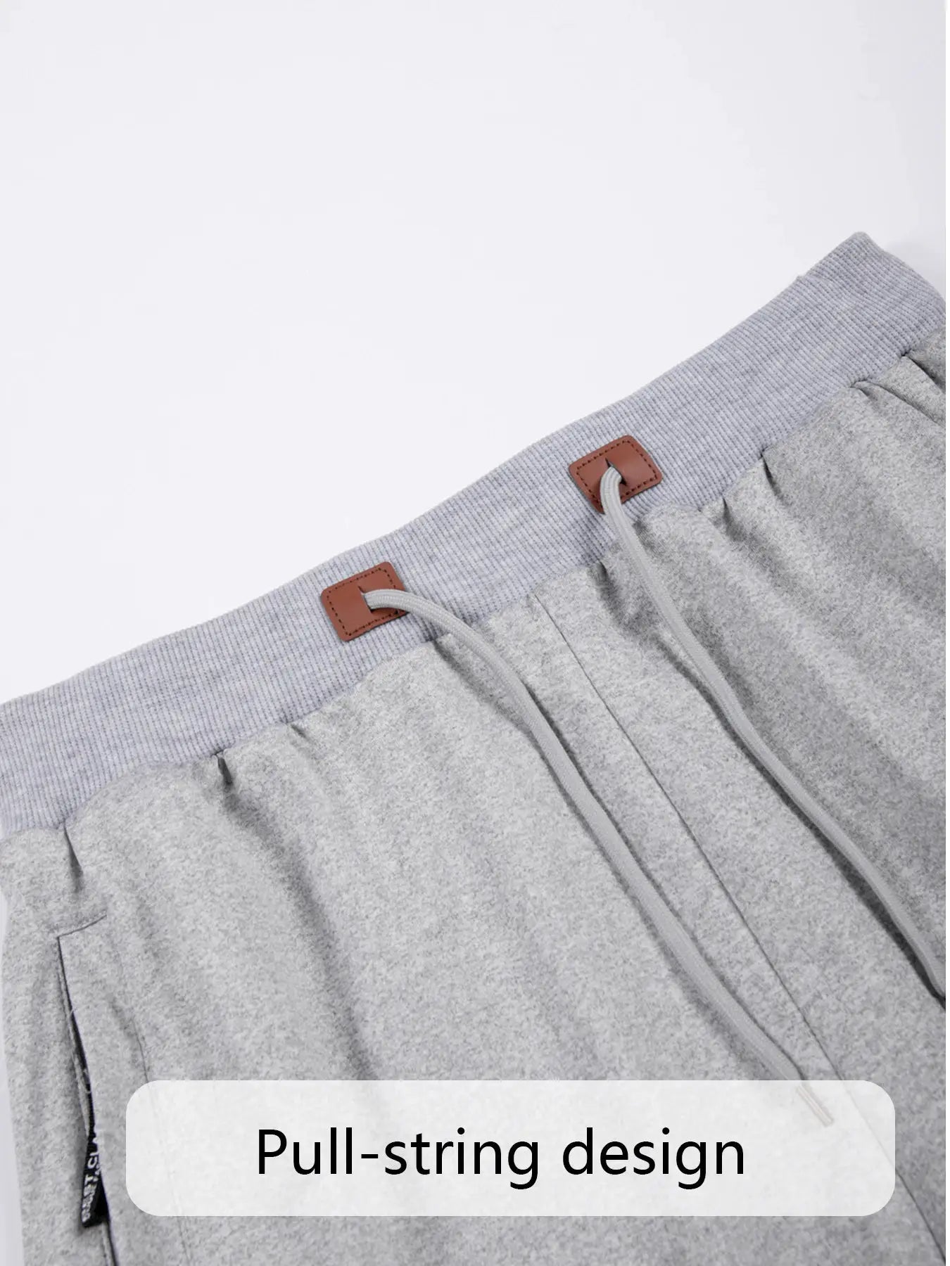 Men's gray cotton shorts with drawstring waistband by Simples Market