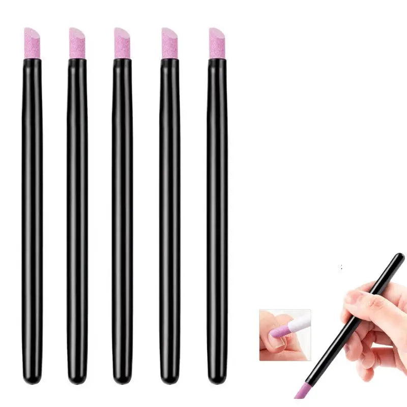 Quartz Grinding Pen Nail Art Set Cuticle Scissors Dead Skin Remover UV Gel Polish Removal Manicure Files Tools