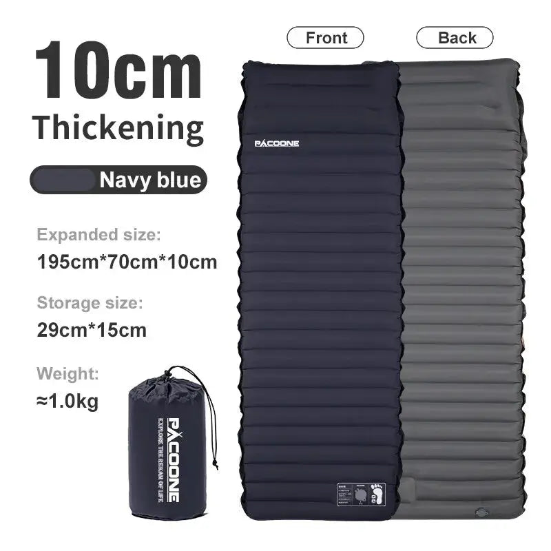 Air mattress ultralight self-inflating 10cm thick navy blue PACOONE by Simples Market with carry bag