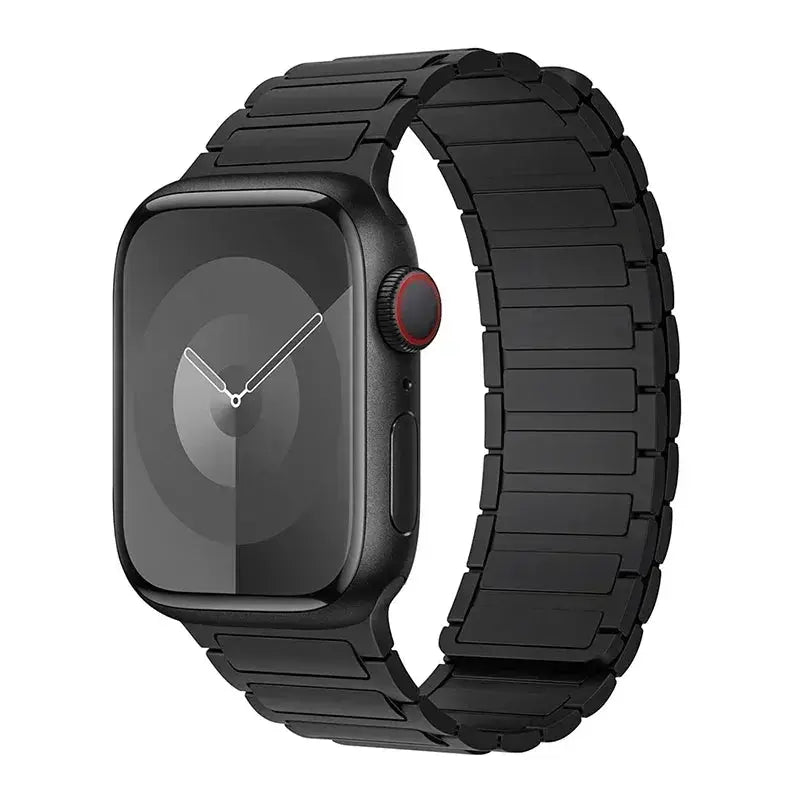 Simples Market magnetic loop Apple Watch band in black metal link strap for 38–49mm