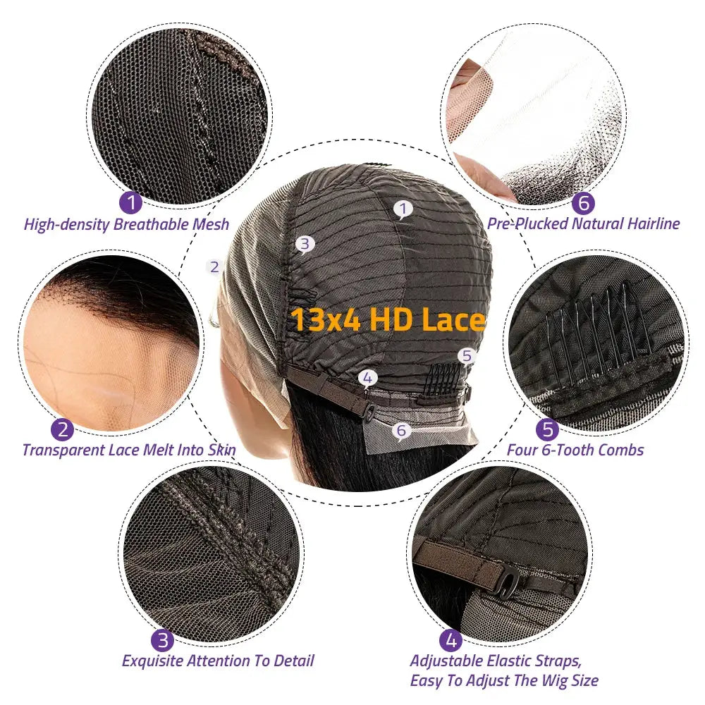 Body Wave 40 Inch HD Transparent Lace Front Hair Wig 13x6 5x5 Glueless Swiss Lace 220 Density Pre Plucked For Women