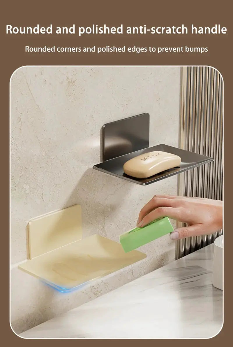 Soap box by Simples Market, black carbon steel, non-perforated, wall-mounted bathroom soap holder