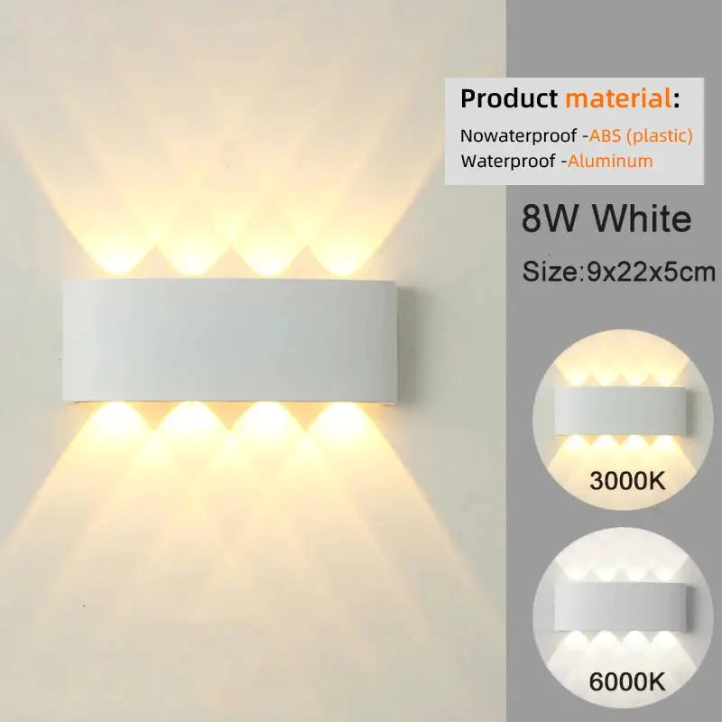 LED Wall Sconces Modern Indoor Outdoor Lamp White Up Down Wall Mount Lights For Living Room Hallway Bedroom Decor