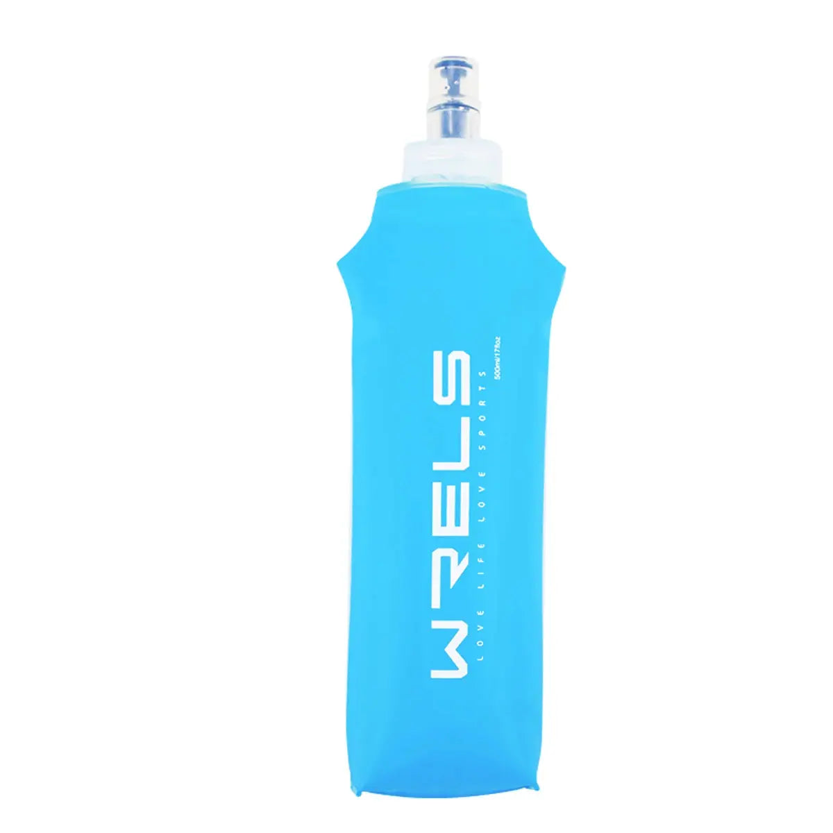 WRELS folding blue water bottle, BPA-free soft hydration bag for outdoor running and cycling