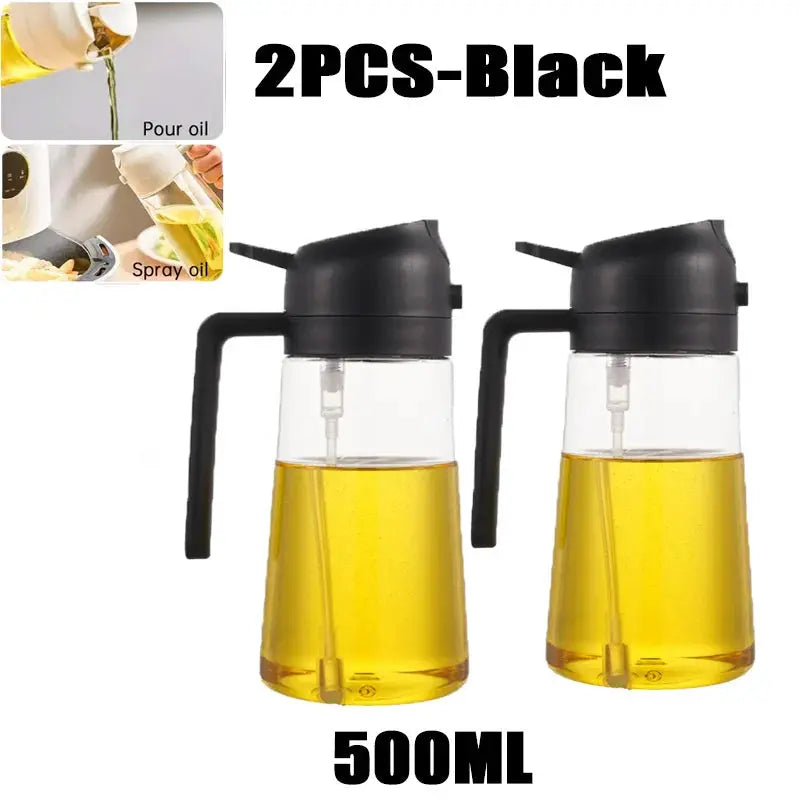 2 In 1 500ml Plastic Kitchen Oil Sprayer Bottle For Olive Oil Dispenser BBQ Baking Roasting
