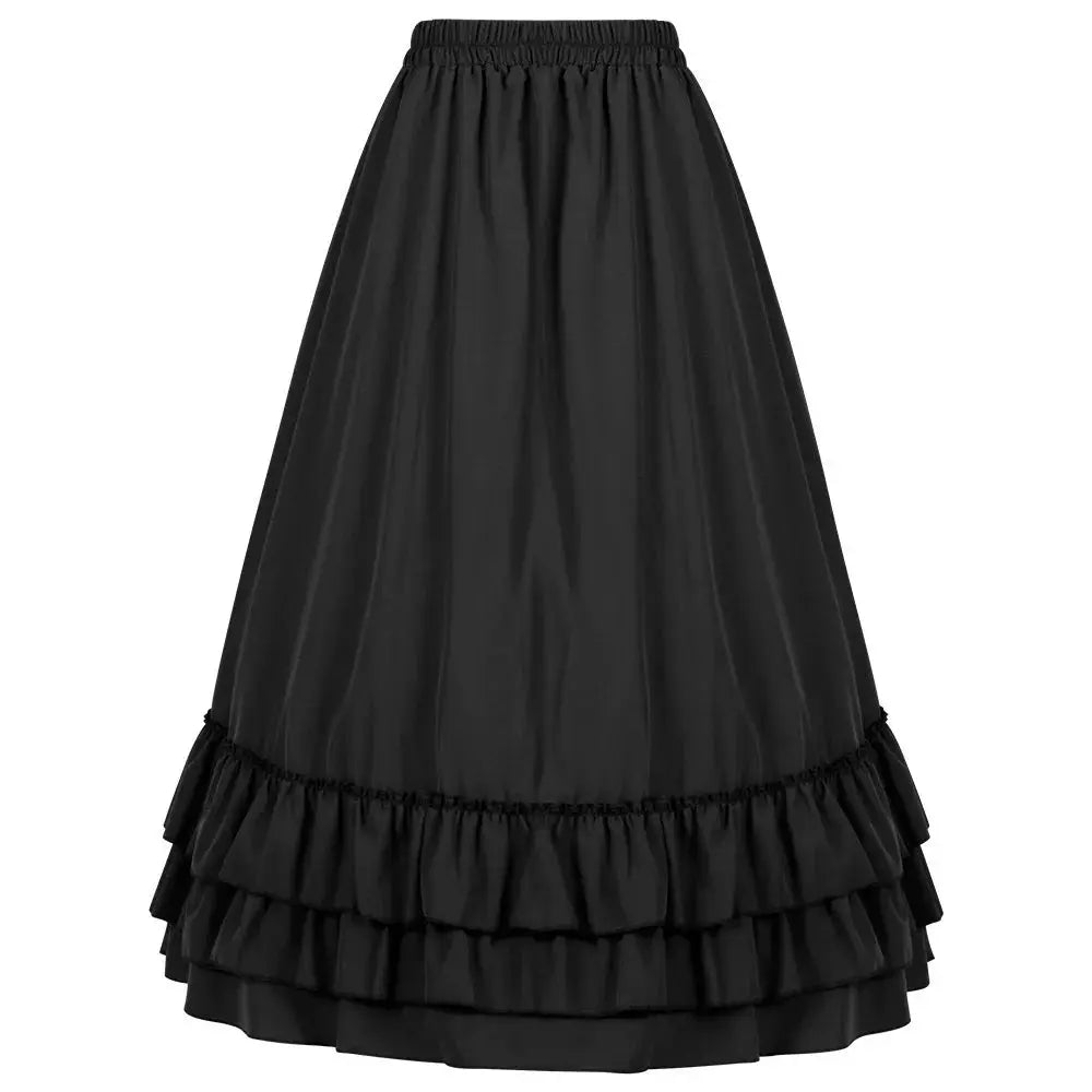Mythic Wardrobe Victorian Ruffled High Waisted Long Skirt Steampunk Gothic Vintage Costume Ready