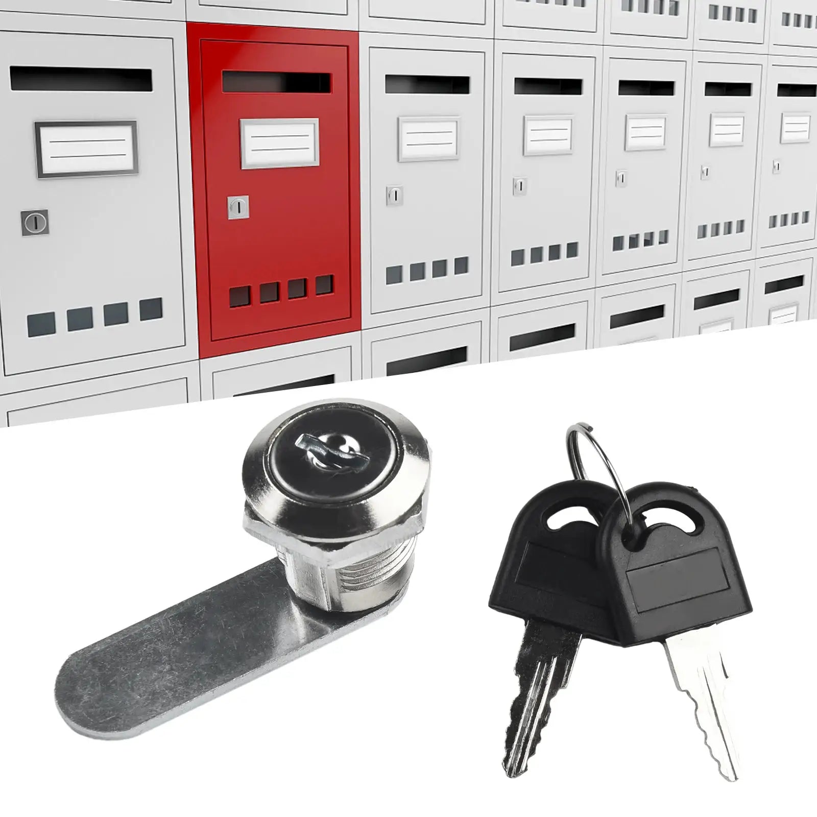 Cam lock set for drawers and cupboards with 2 keys by Simples Market