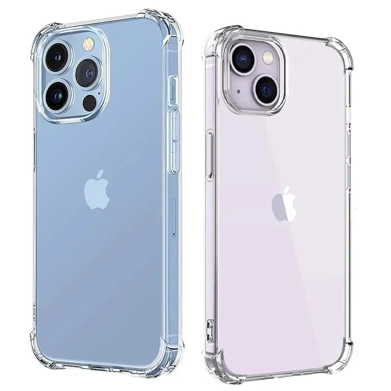 ClearGuard Shockproof Silicone Phone Case for iPhone 15 14 13 12 Pro Max Transparent Protection