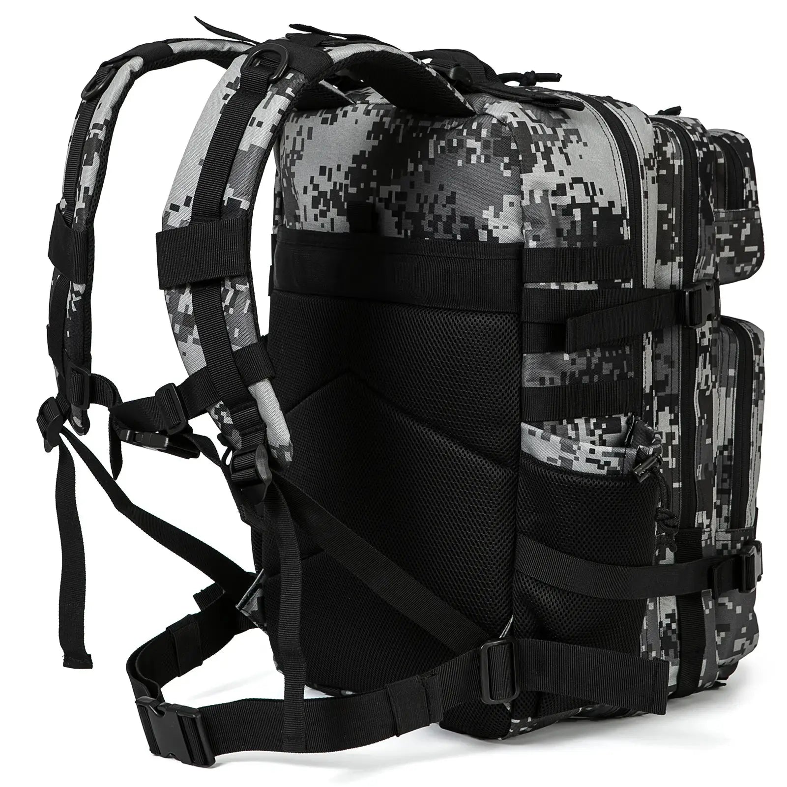 tactical MOLLE survival backpack with durable straps and weather-resistant design for outdoor adventures