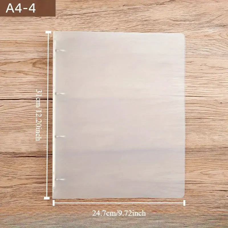 Ringed binder by Simples Market, clear PP plastic with clasp closure, 175-page capacity.