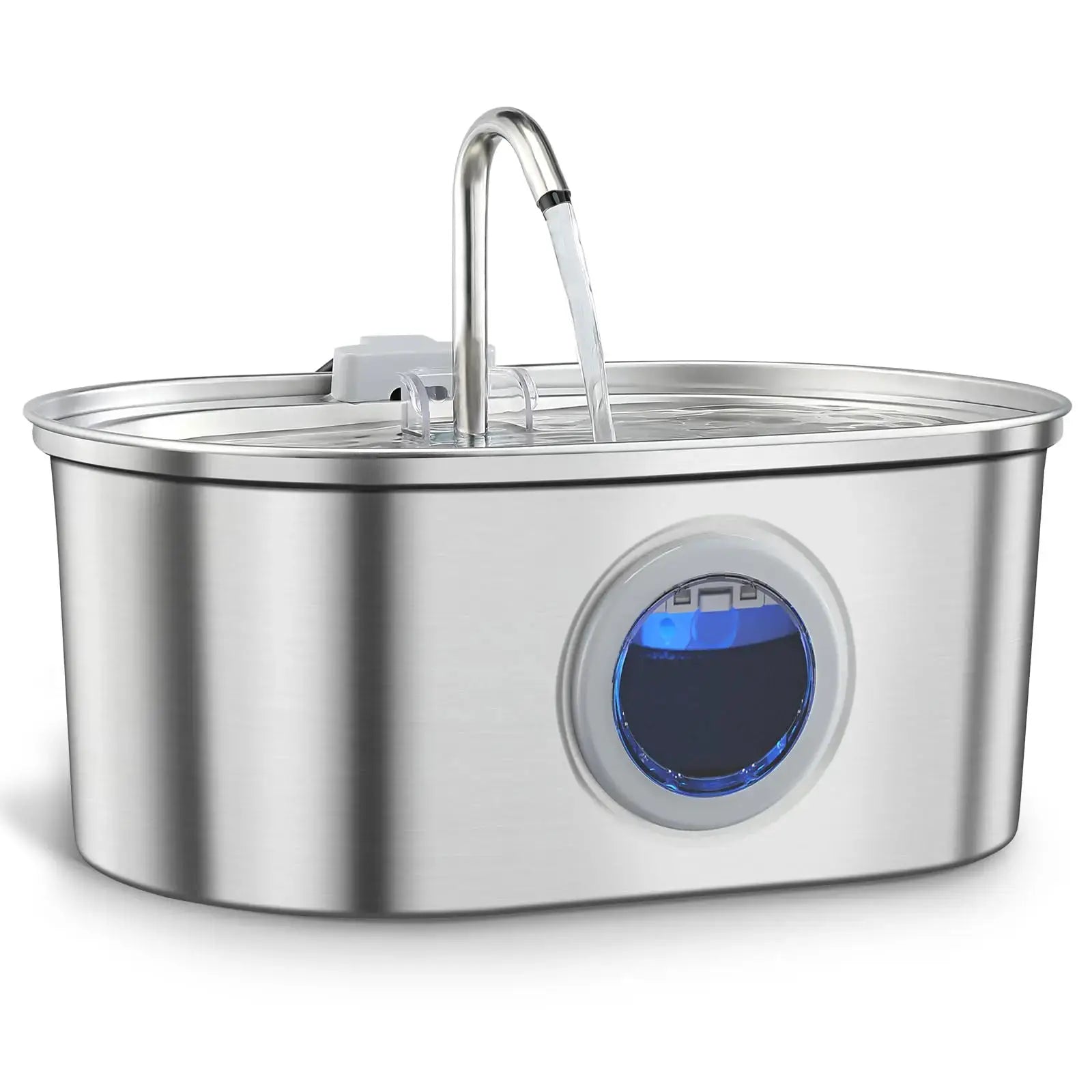 3.2L Stainless Steel Cat Water Dispenser With Clear Water Level Window