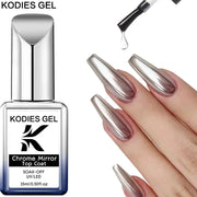 KODIES Chrome Top Coat Gel Nail Polish - UV Gel Finish, 15ML, No Wipe, Semi - Permanent - Simples Market