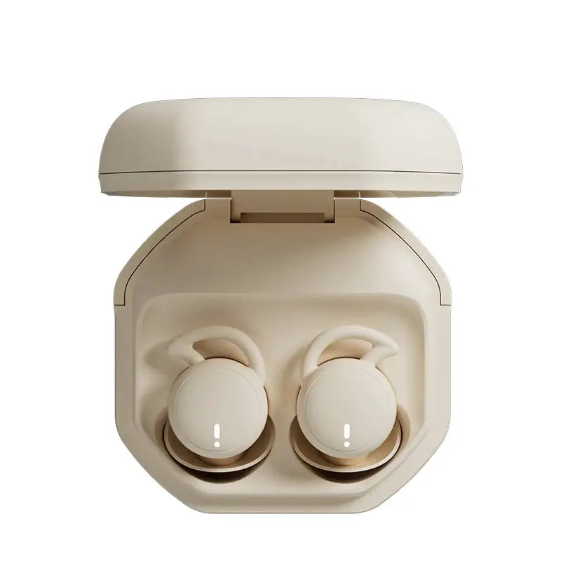 Simples Market Bluetooth Earbuds in beige; wireless sleep ear buds with charging case (2 pcs)
