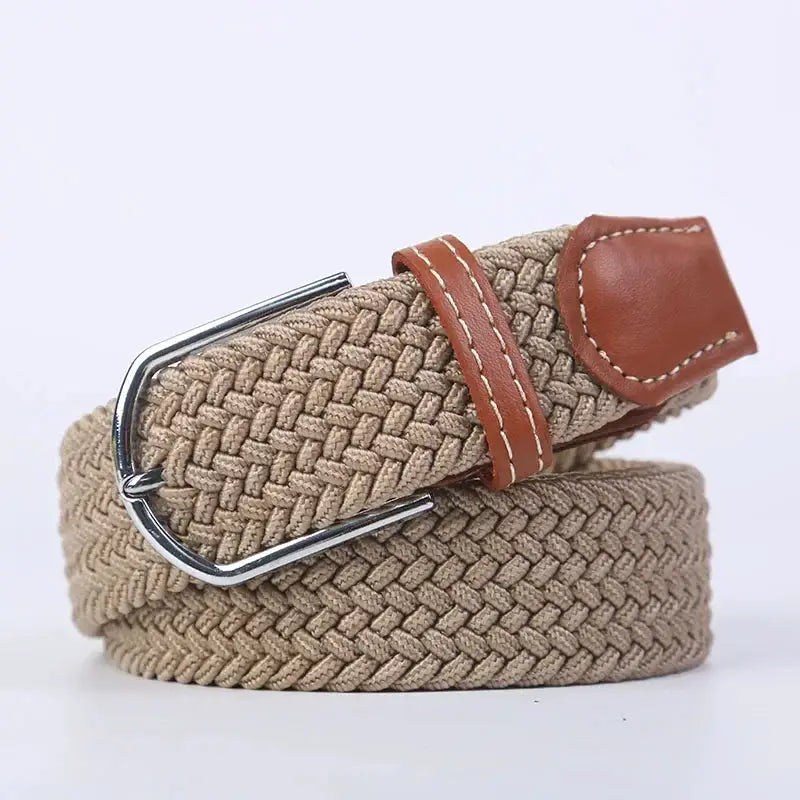 UrbanFlex Unisex Knitted Pin Buckle Belt Elastic Braided Canvas Stretch For Comfortable Jeans Wear