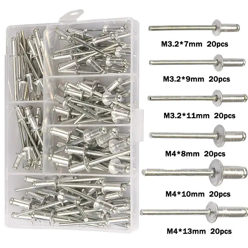 Professional Hand Rivet Gun 120-Piece Heavy Duty Blind Rivet Pliers Set For Automotive And Home DIY