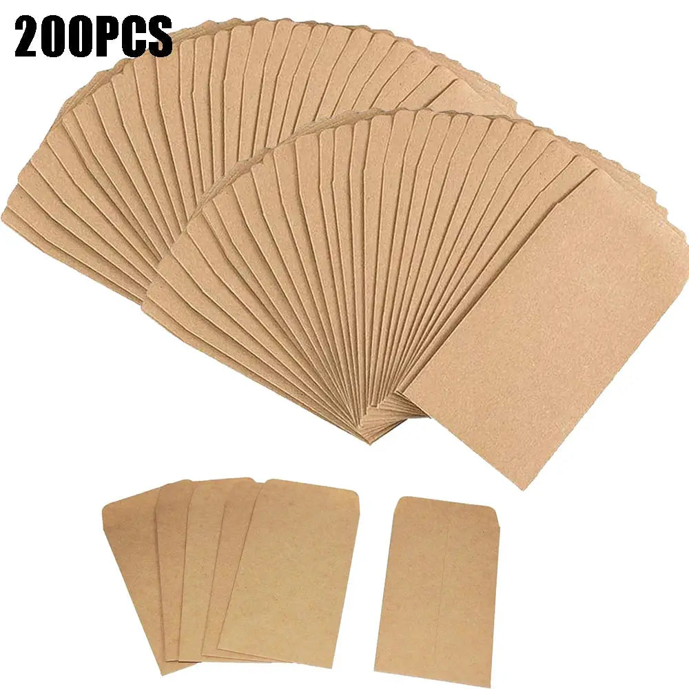 Seed Envelopes Bulk Pack 100 or 200 Pcs 6x10cm Resealable Seed Packets for Storage and Organization
