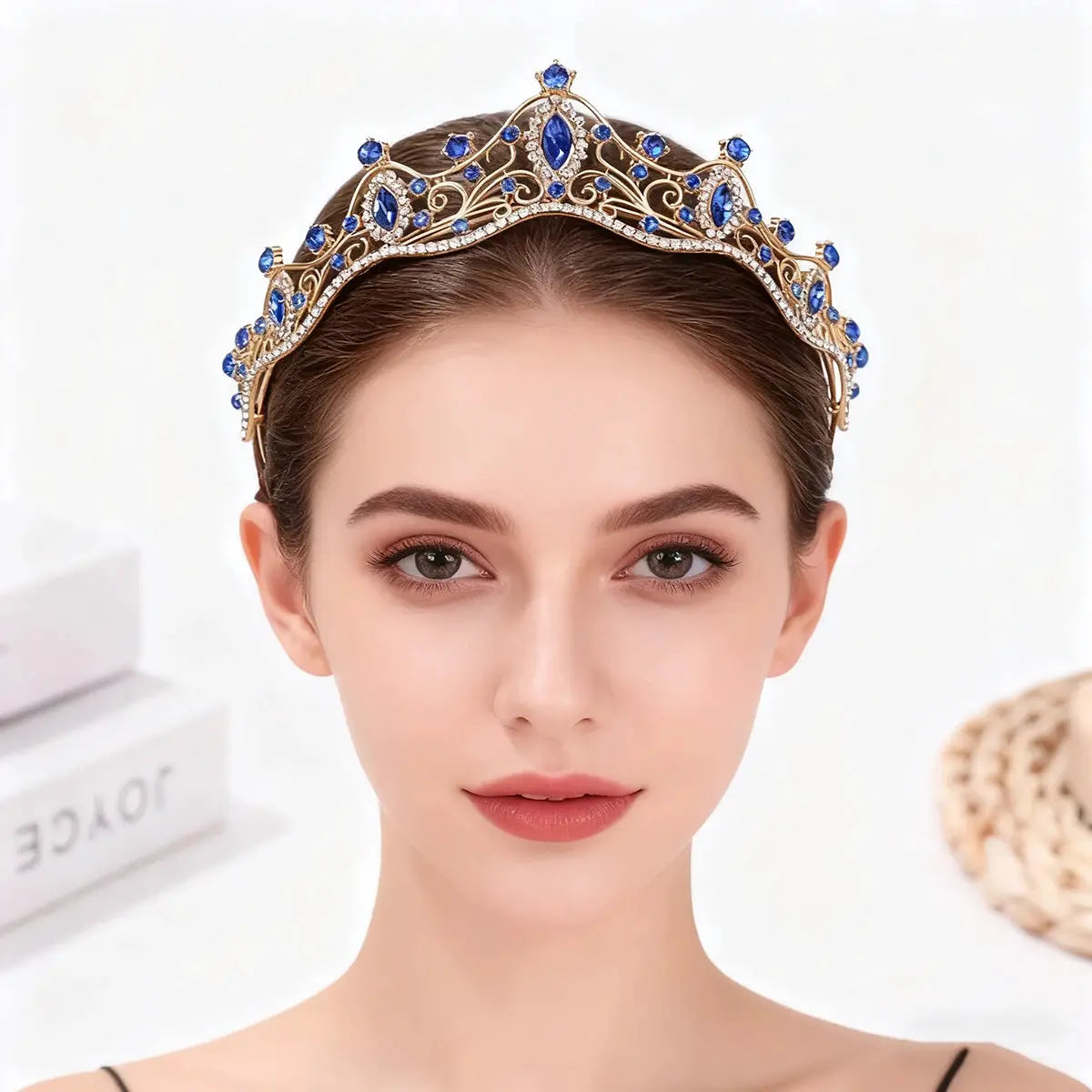 Korean Style Girls Bridal Tiara Hair Accessory for Birthday Wedding and Kids Performance Headpiece