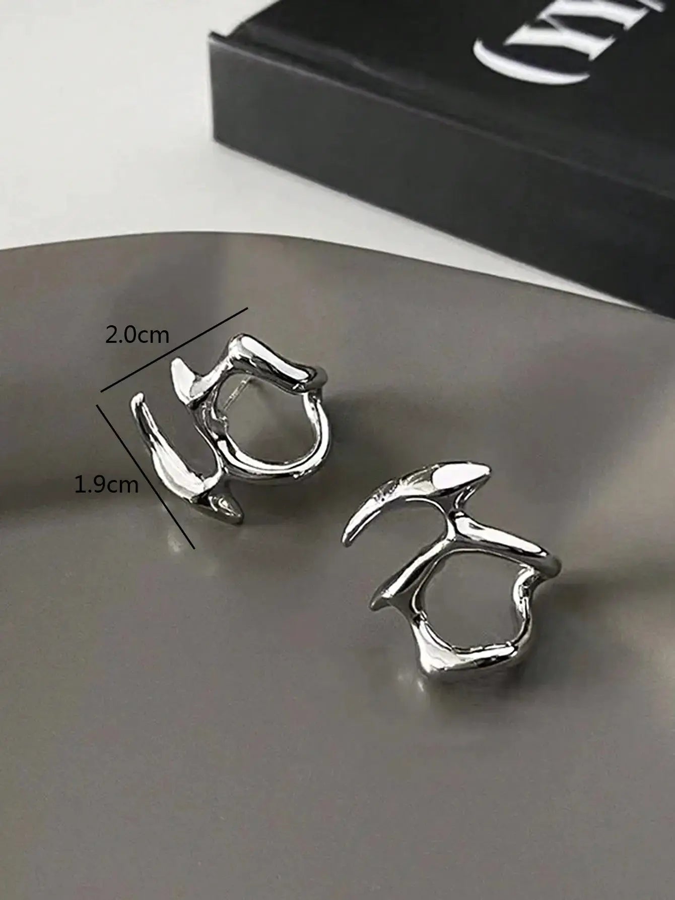 Abstract Sculptural Ear Cuff In Polished Stainless Steel For Women Punk Inspired Statement Accessory