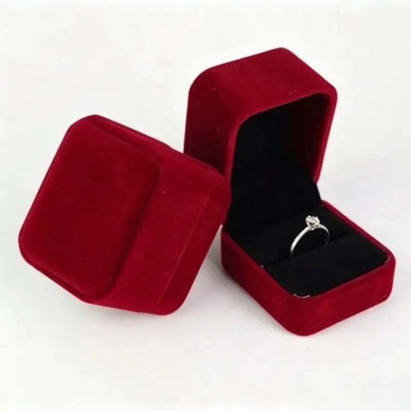 Small Velvet Proposal Ring Box For Engagement Gift Keepsake Case Jewelry Packaging Box For Wedding